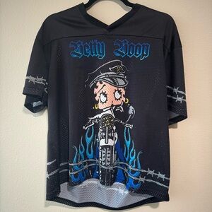 Betty Boop motorcycle and flame jersey